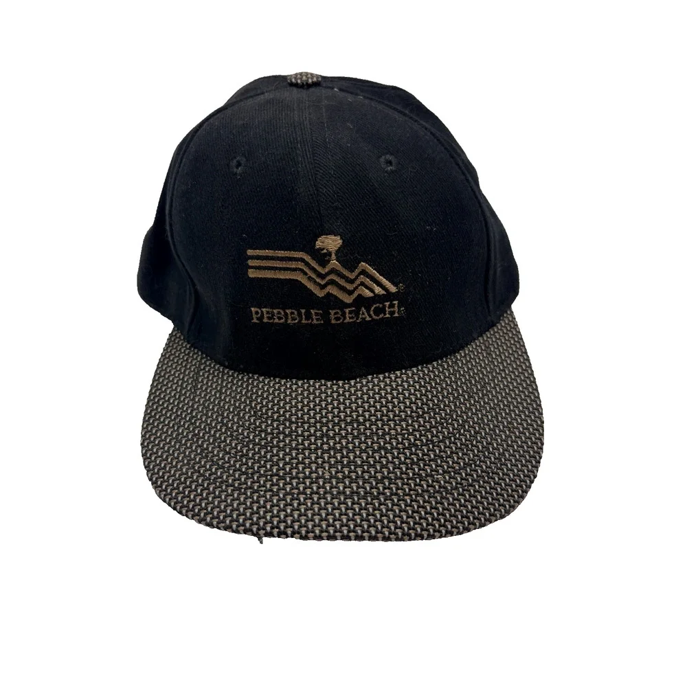NWT Vtg Pebble Beach Golf Links Hat Script USA Flag Logo Baseball PGA Tour Cap
